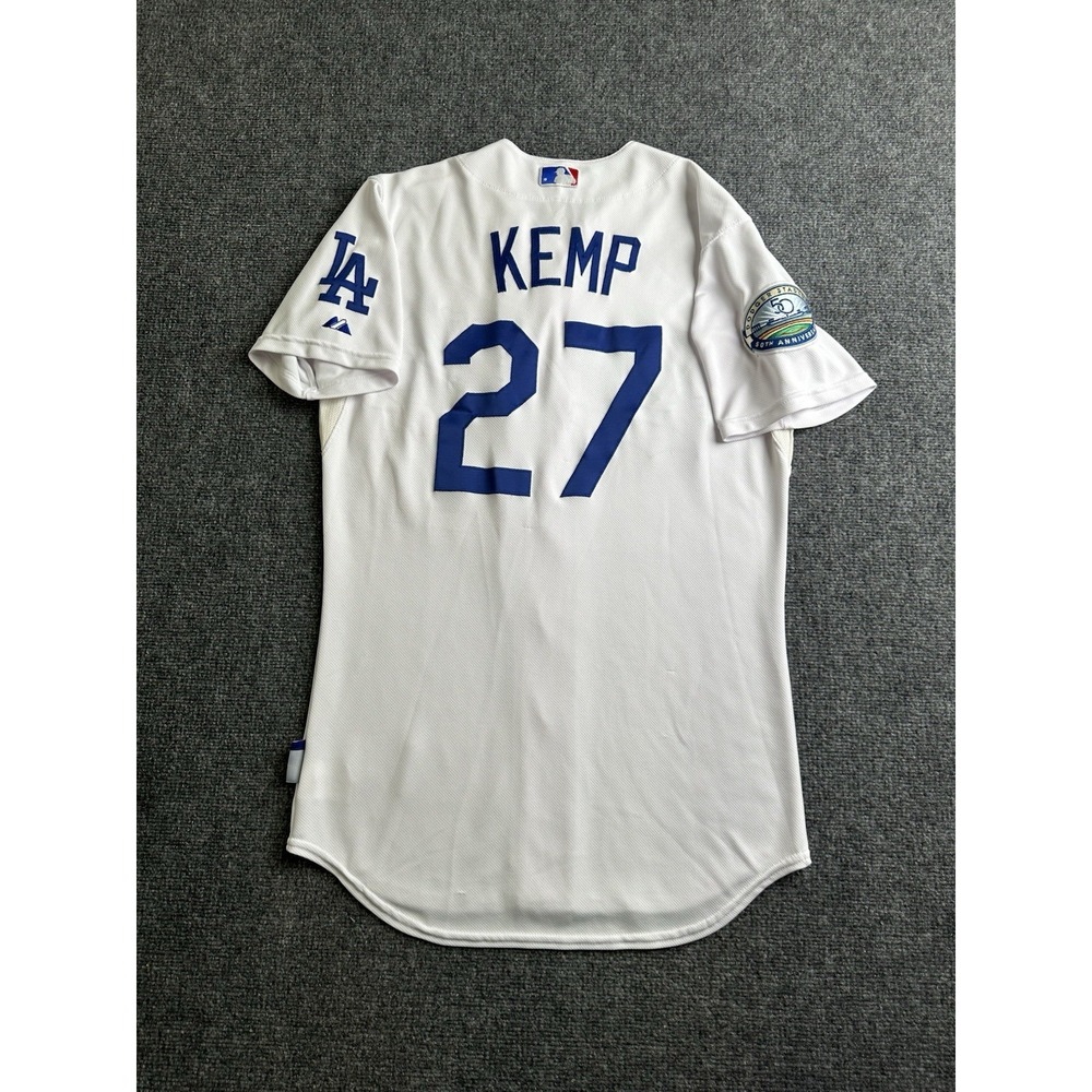Mens 2012 Majestic LA Dodgers Kemp #27 50th Anniversary Jersey, Size 40 M